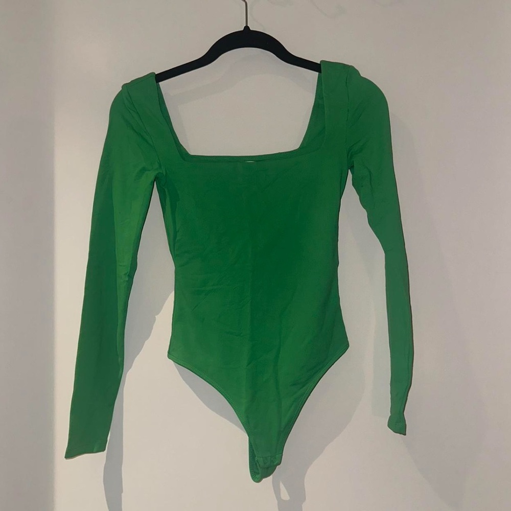 Aritzia Green Square Neck Bodysuit